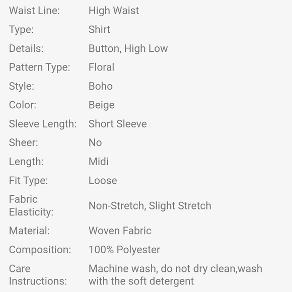 SHEIN CURVE FLORAL SHIRT DRESS SZ 1X - Picture 4 of 4